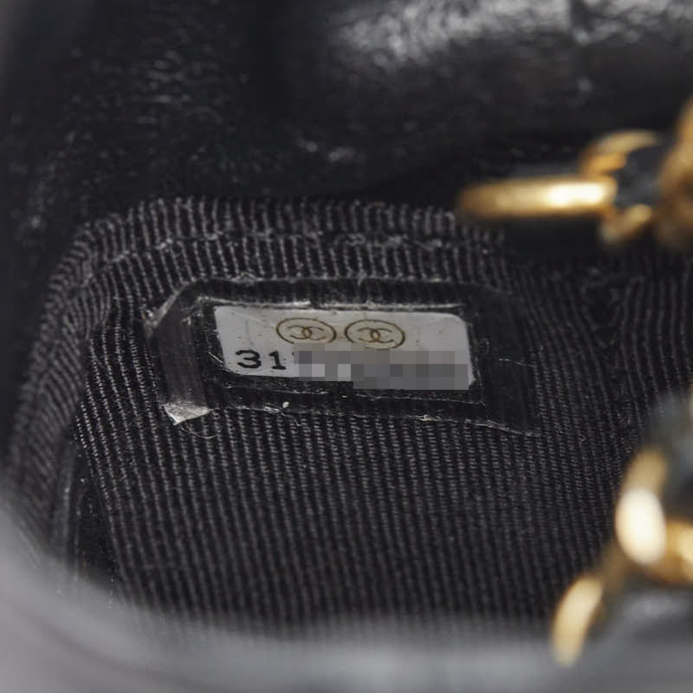 CHANEL Black Lambskin Leather Logo Shoulder Bag - Picture 9 of 10